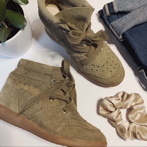 Isabel Marant Shoes - Isabel Marant Bobby suede wedge sneakers